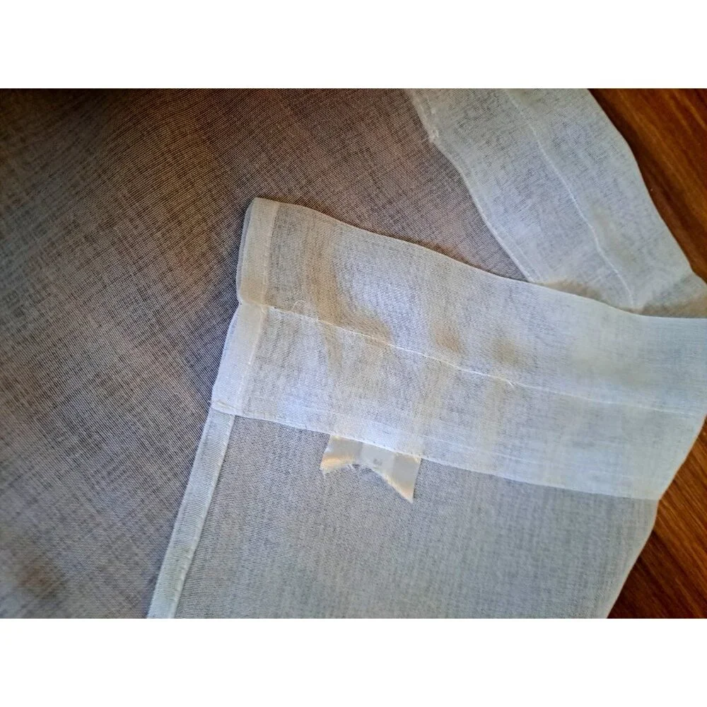 White Sheer Window Valance With Floral Edge Cottage Country Romantic 58x15